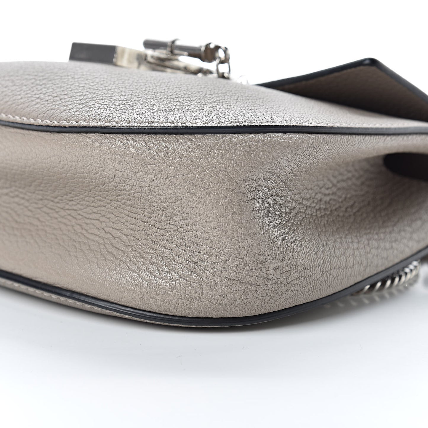 Grained Lambskin Mini Drew Shoulder Bag Cashmere Grey