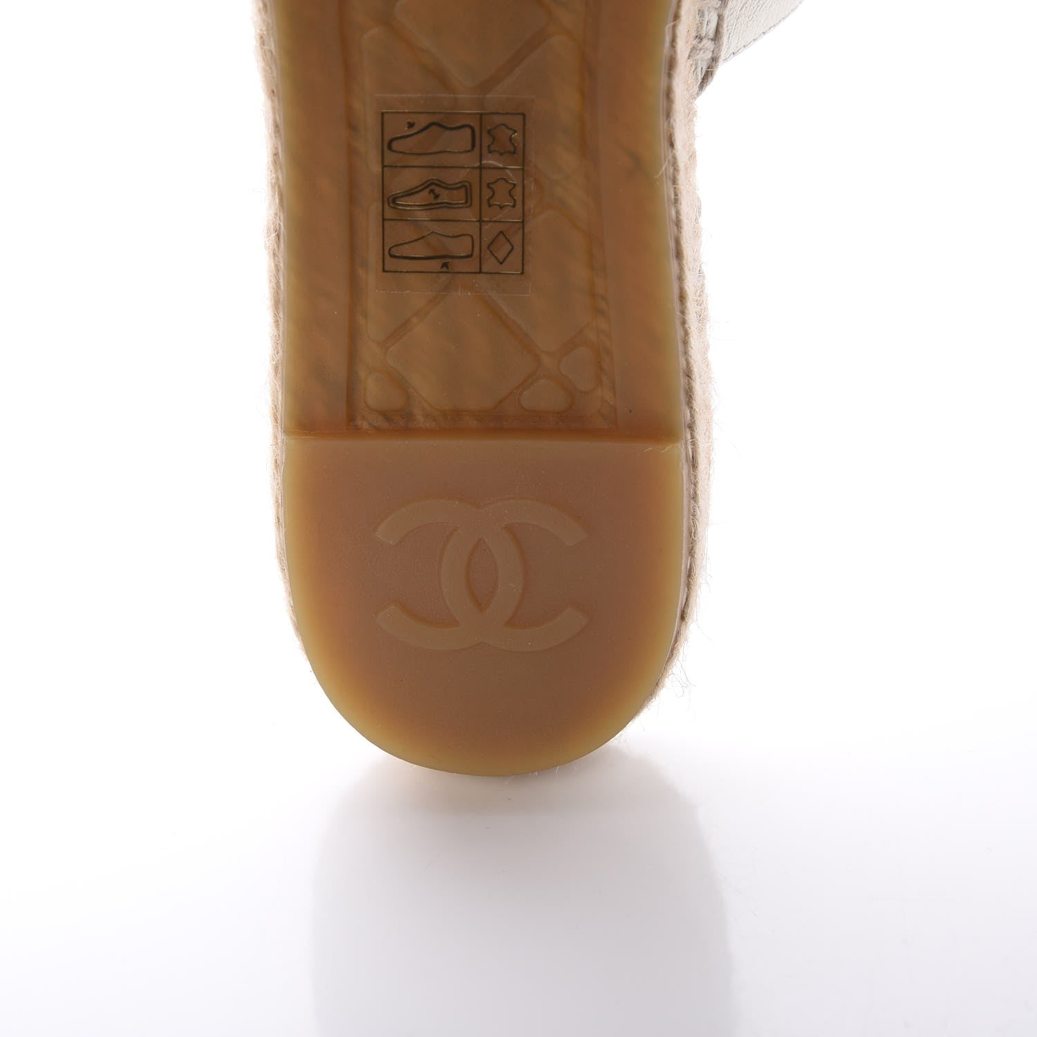 Chanel Iridescent Goatskin CC Espadrille Mules 36 Ivory Black 8 of 11