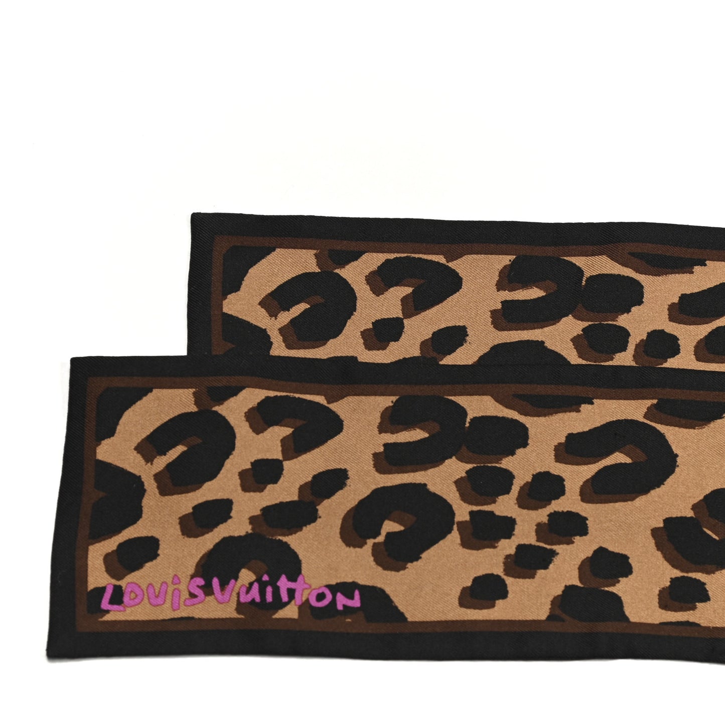 Silk Leopard Bandeau Scarf Marron