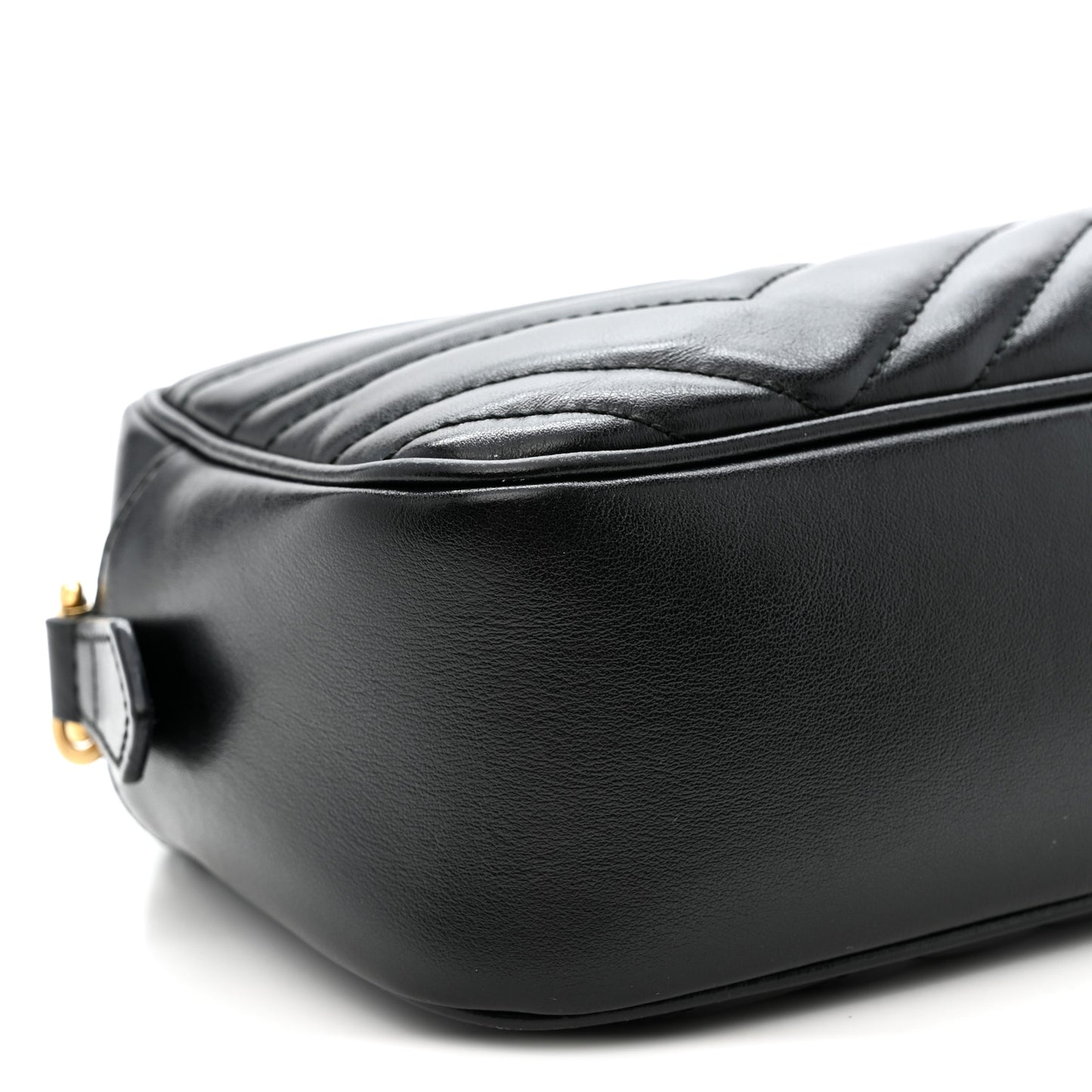 Calfskin Matelasse Small GG Marmont Chain Shoulder Bag Black