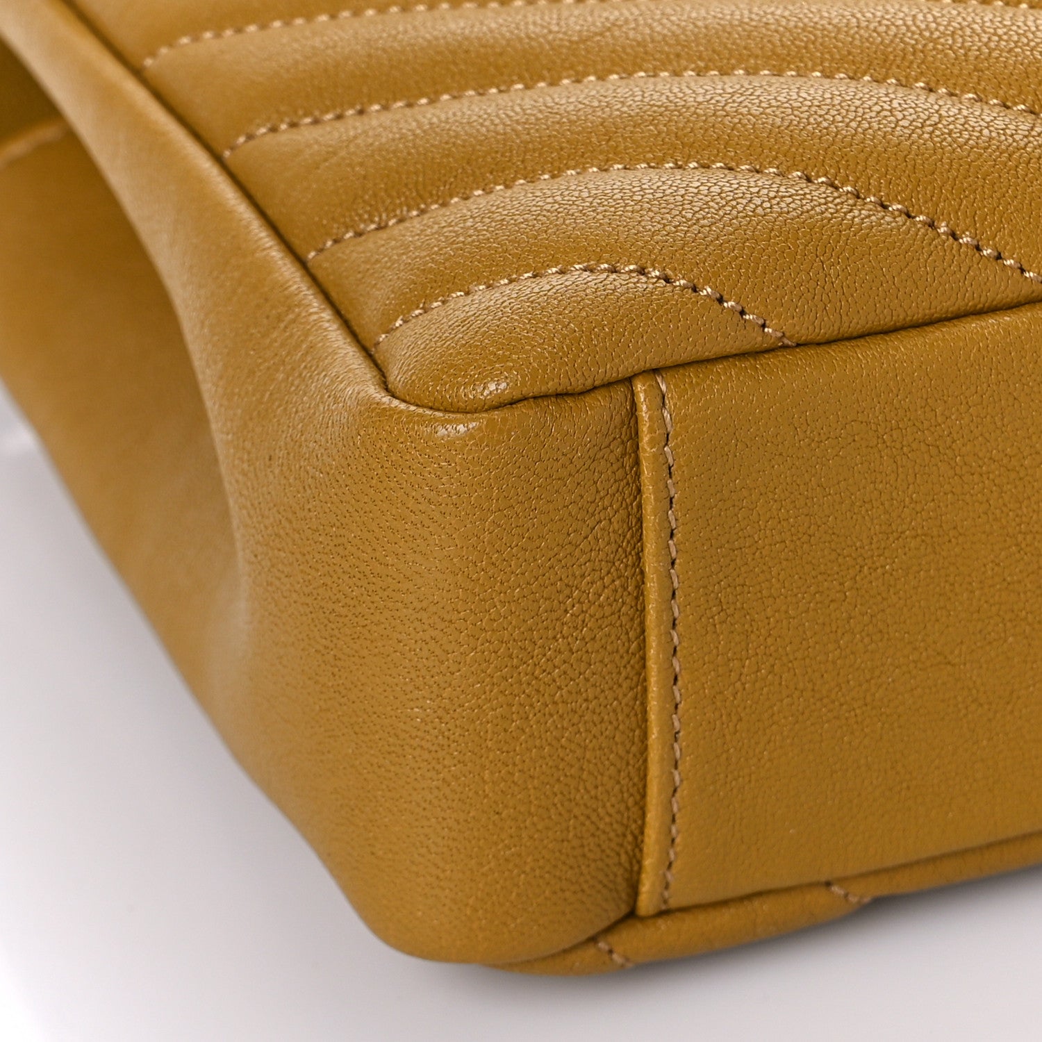 Saint Laurent Sheepskin Matelasse Chevron Monogram Medium College Bag Olive 7 of 11