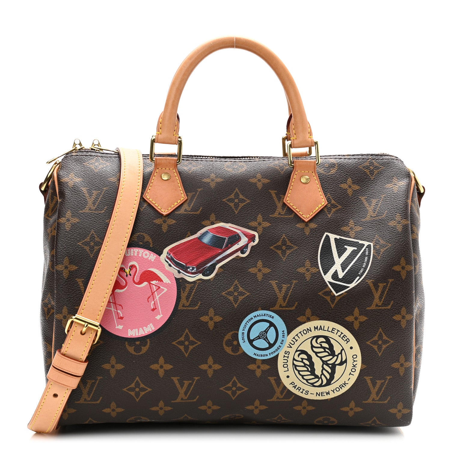 Louis Vuitton Monogram World Tour Speedy Bandouliere 30 1 of 15