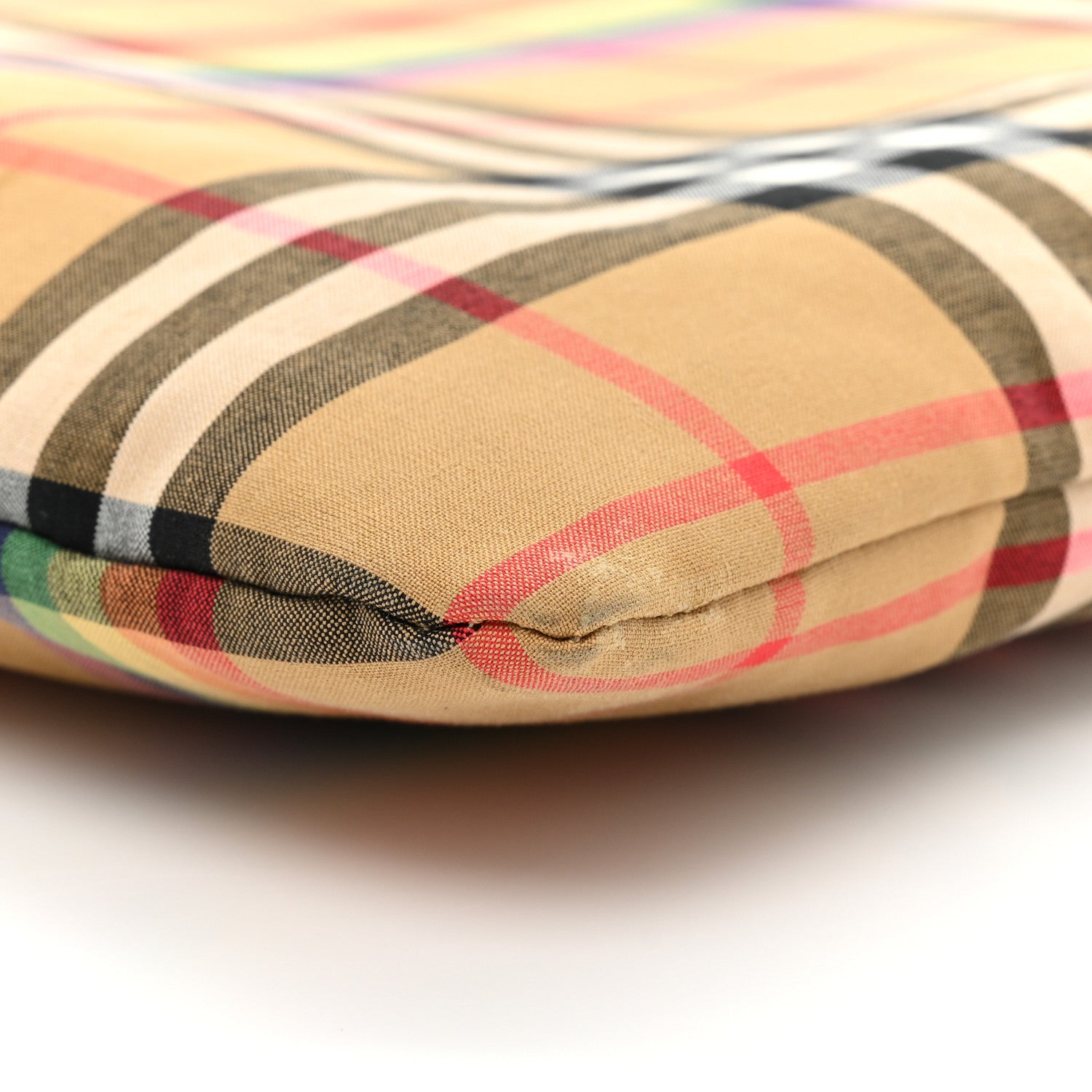 Burberry Vintage Rainbow Check Shopper Tote White 7 of 13