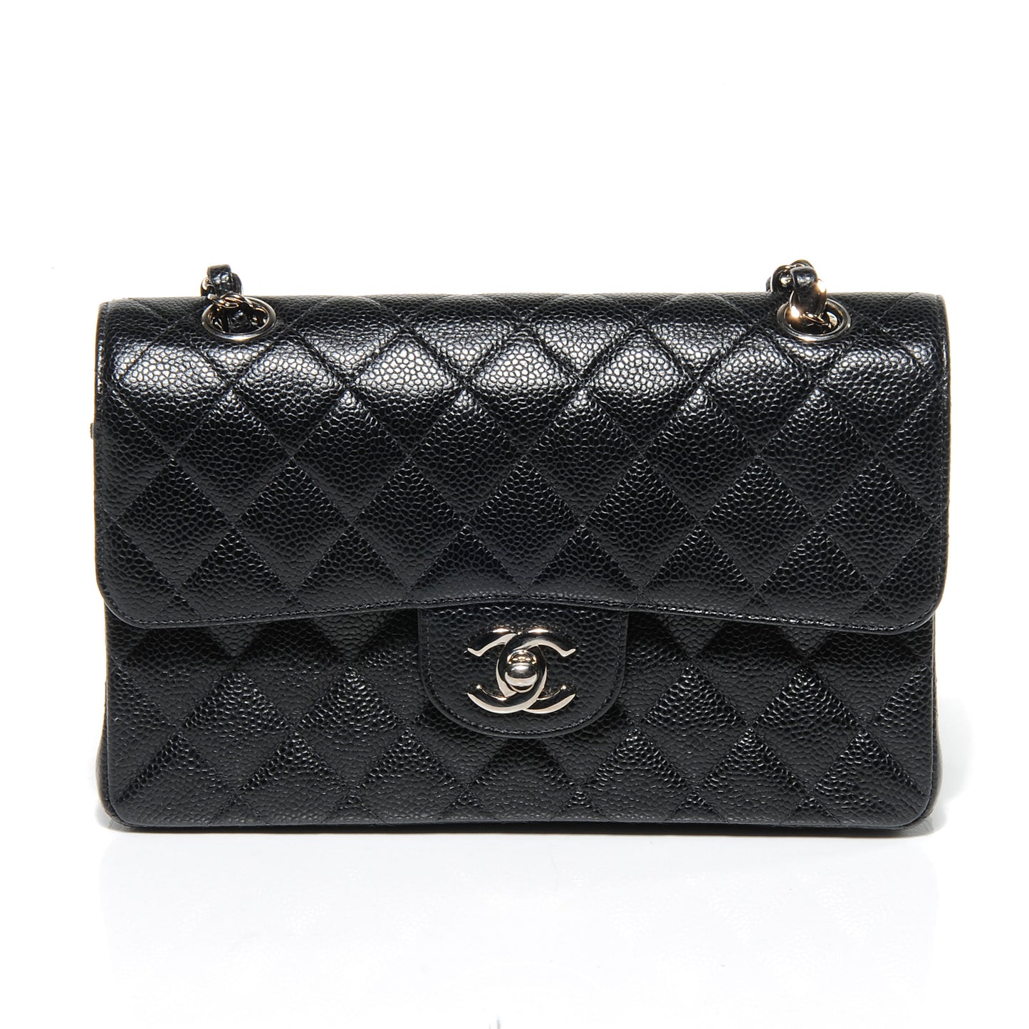 Caviar Quilted Small Double Flap Black