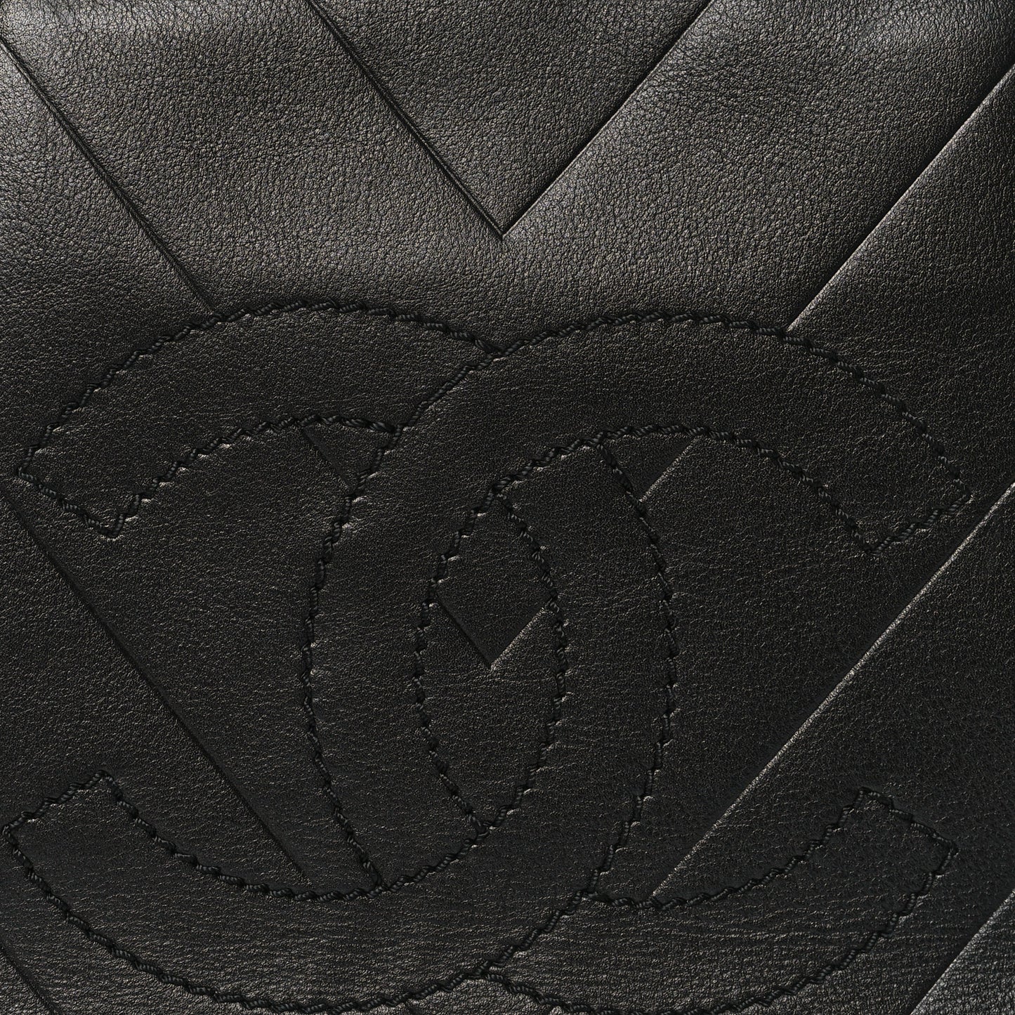 Calfskin Chevron CC All Day Tote Black