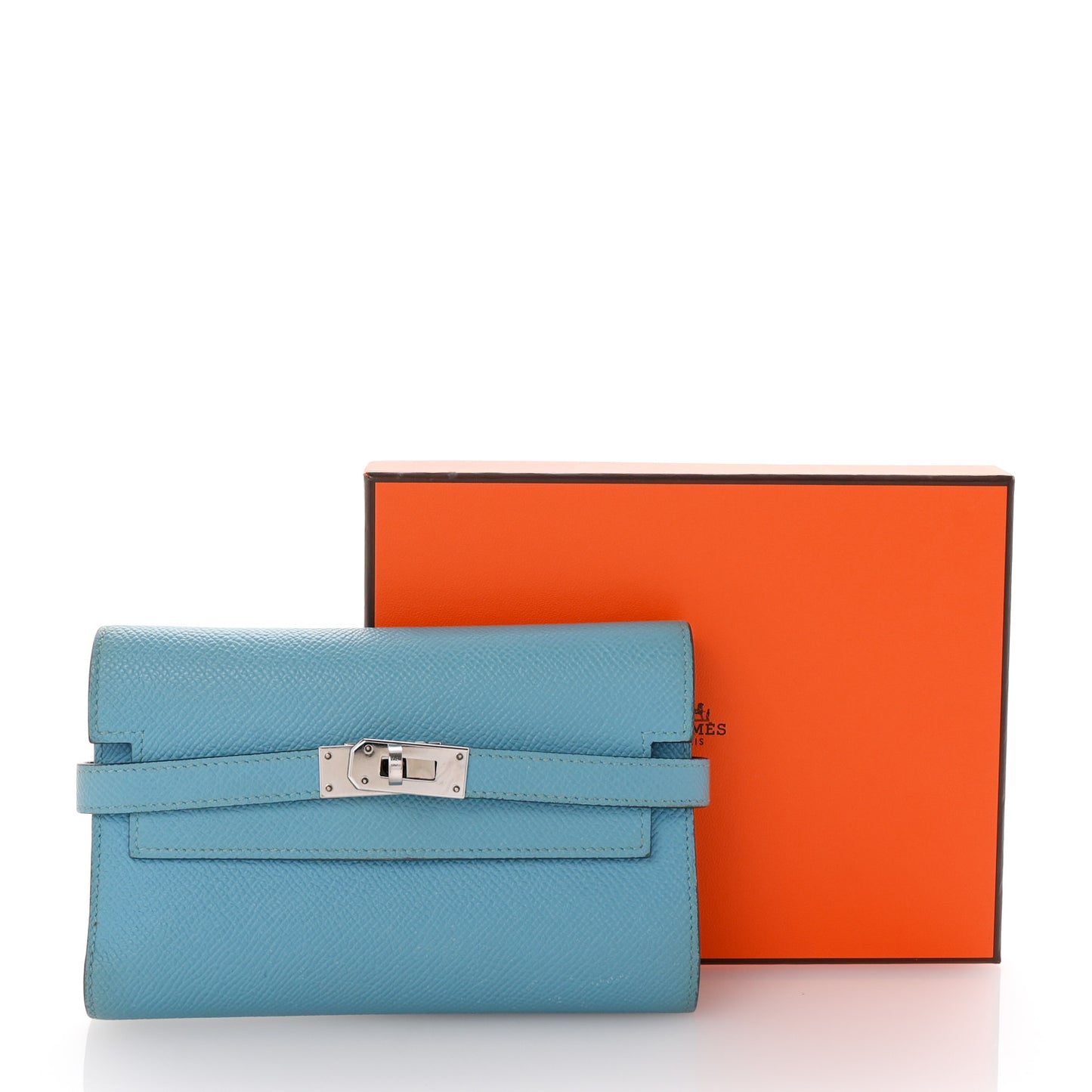 Epsom Verso Medium Kelly Wallet Bleu Du Nord Rouge De Coeur