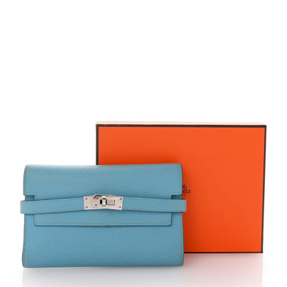 Hermes Epsom Verso Medium Kelly Wallet Bleu Du Nord Rouge De Coeur 8 of 8