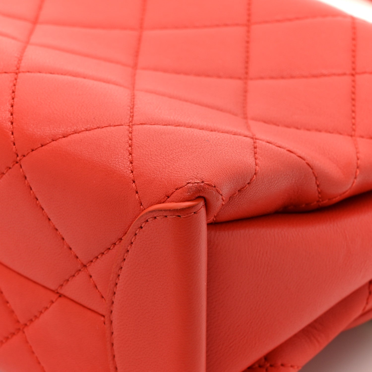 Chanel Lambskin Quilted Medium Trendy Spirit Top Handle Bag Orange 13 of 17