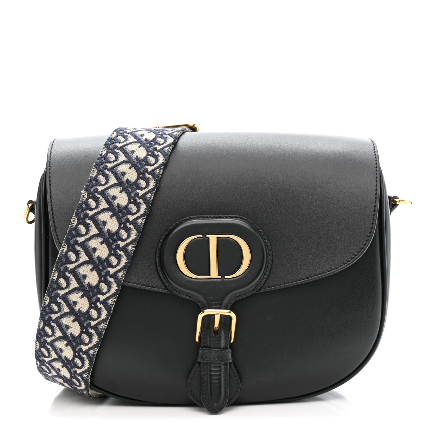 Box Calfskin Large Bobby Flap Black