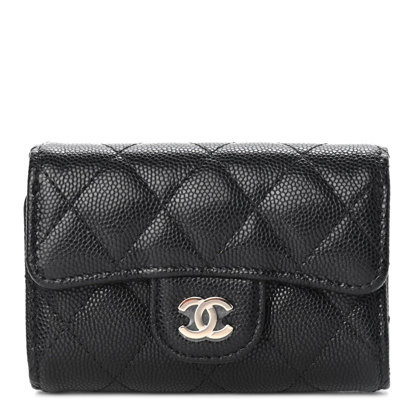 Caviar Quilted Classic 4 Key Holder Wallet Black