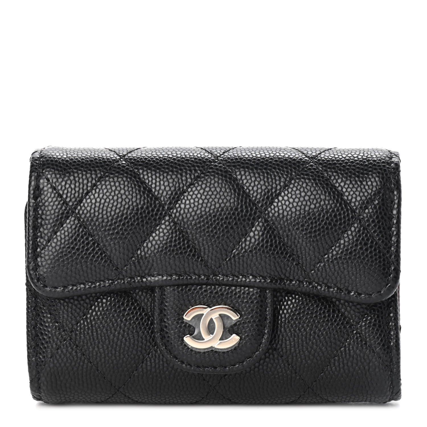 Chanel Caviar Quilted Classic 4 Key Holder Wallet Black 1 of 8