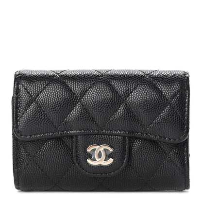 Chanel Caviar Quilted Classic 4 Key Holder Wallet Black 1 of 8