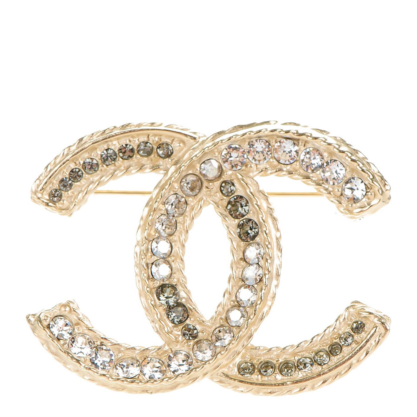 Crystal CC Brooch Light Gold