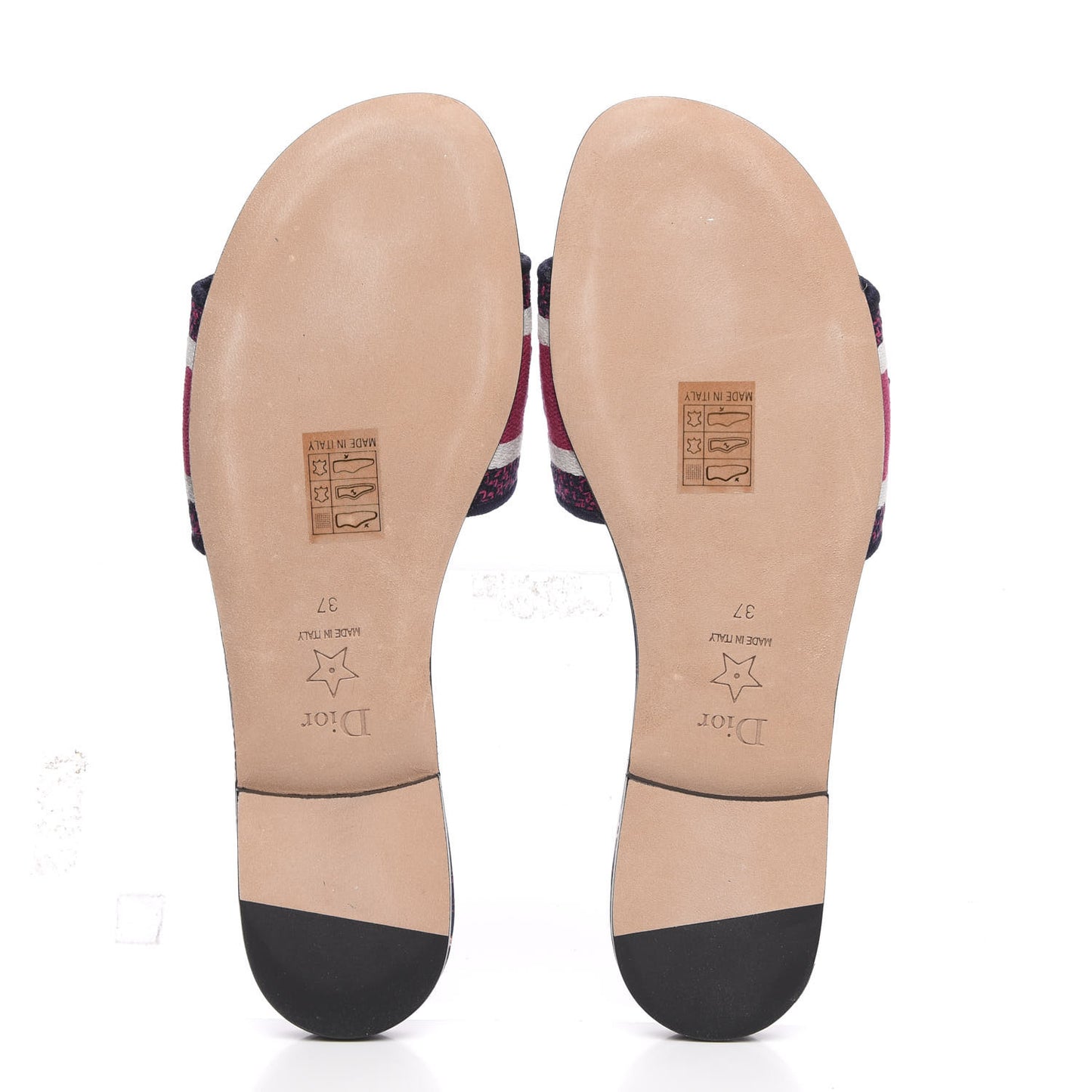Canvas Embroidered Animals Dway Mules Slide Sandals 37 Deep Blue Fuchsia
