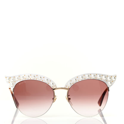 Gucci Acetate Pearl Cat Eye Sunglasses GG0212S White 2 of 6