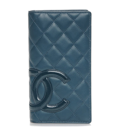 Chanel Calfskin Quilted Cambon Yen Wallet Blue 1 of 9