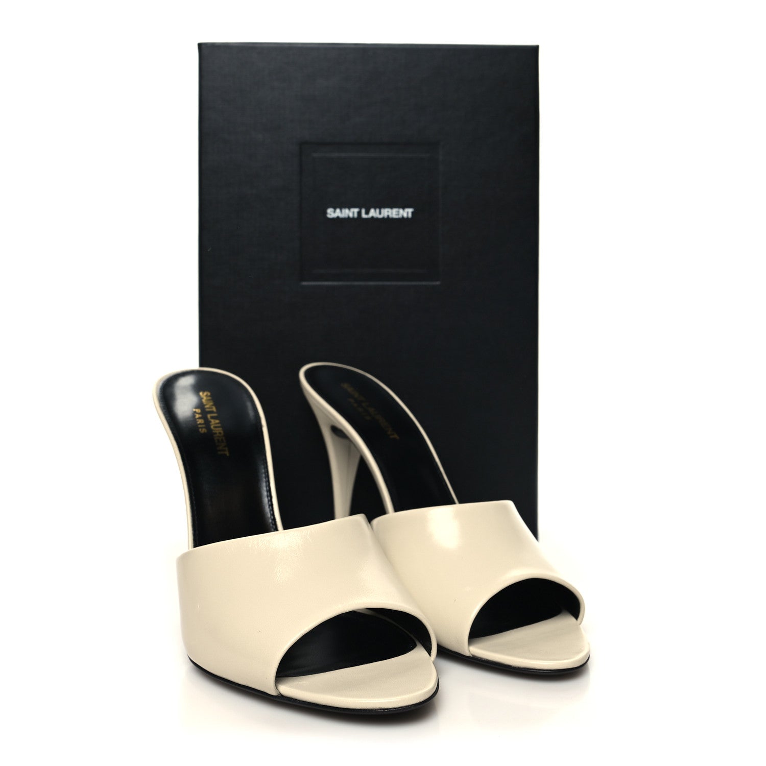 Saint Laurent Calfskin New Belfagor 110mm Mules 41 Pearl 9 of 9