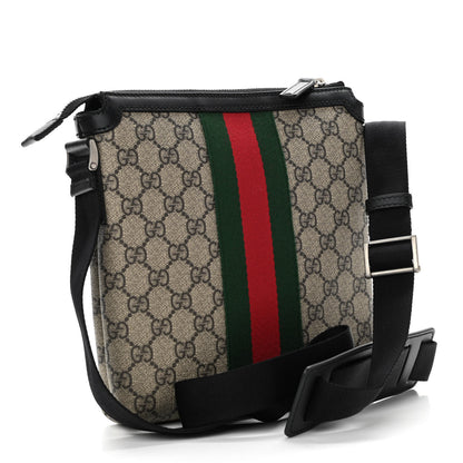 Gucci GG Supreme Monogram Web Messenger Bag Black 3 of 11