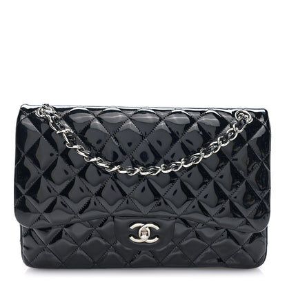 Chanel Patent Quilted Jumbo Double Flap Black 1 of 10