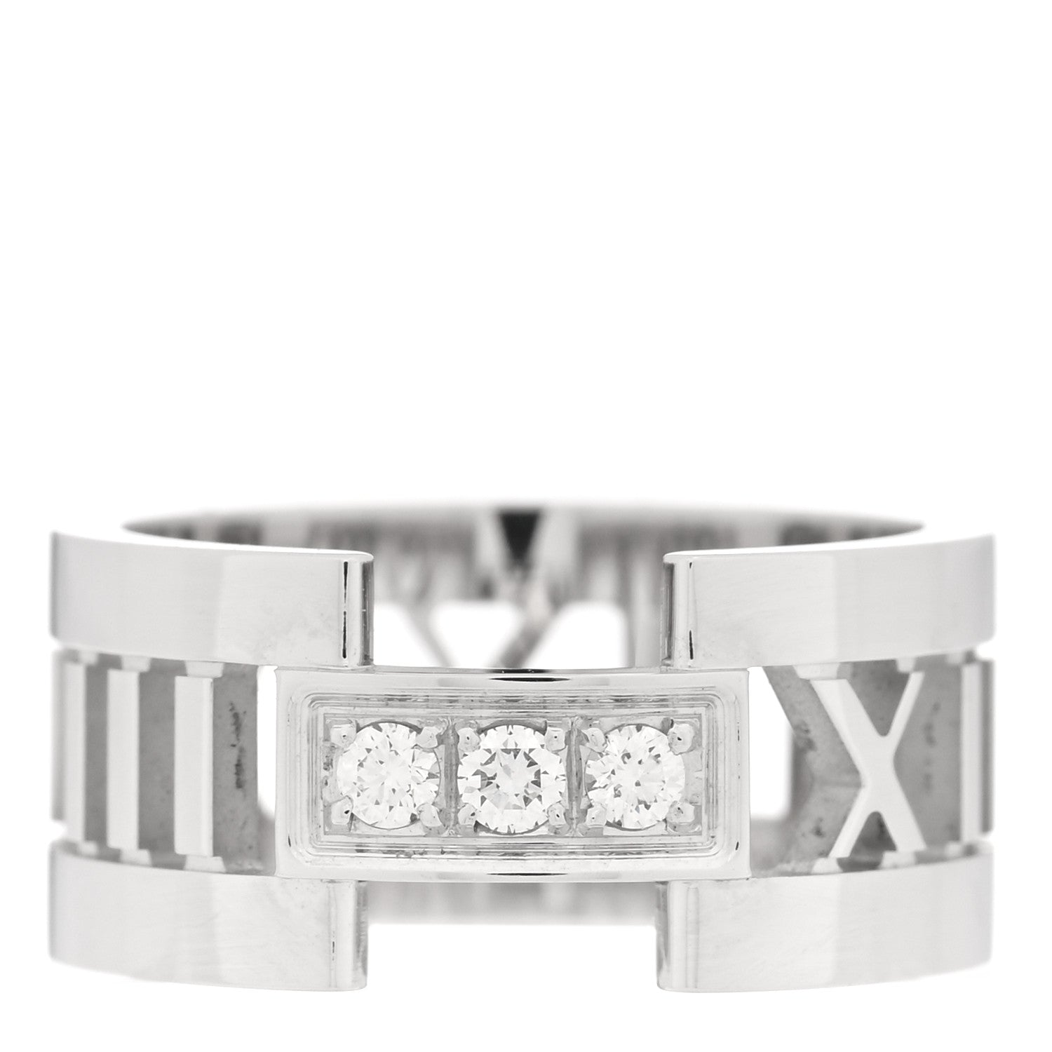 Tiffany 18K White Gold Diamond Open Atlas Ring 49 5 1 of 4