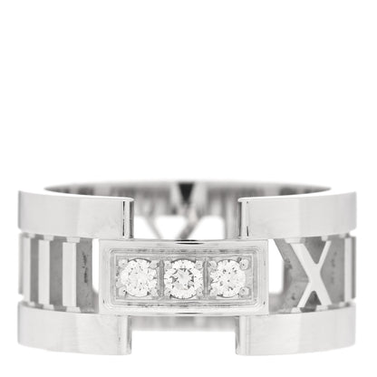 Tiffany 18K White Gold Diamond Open Atlas Ring 49 5 1 of 4