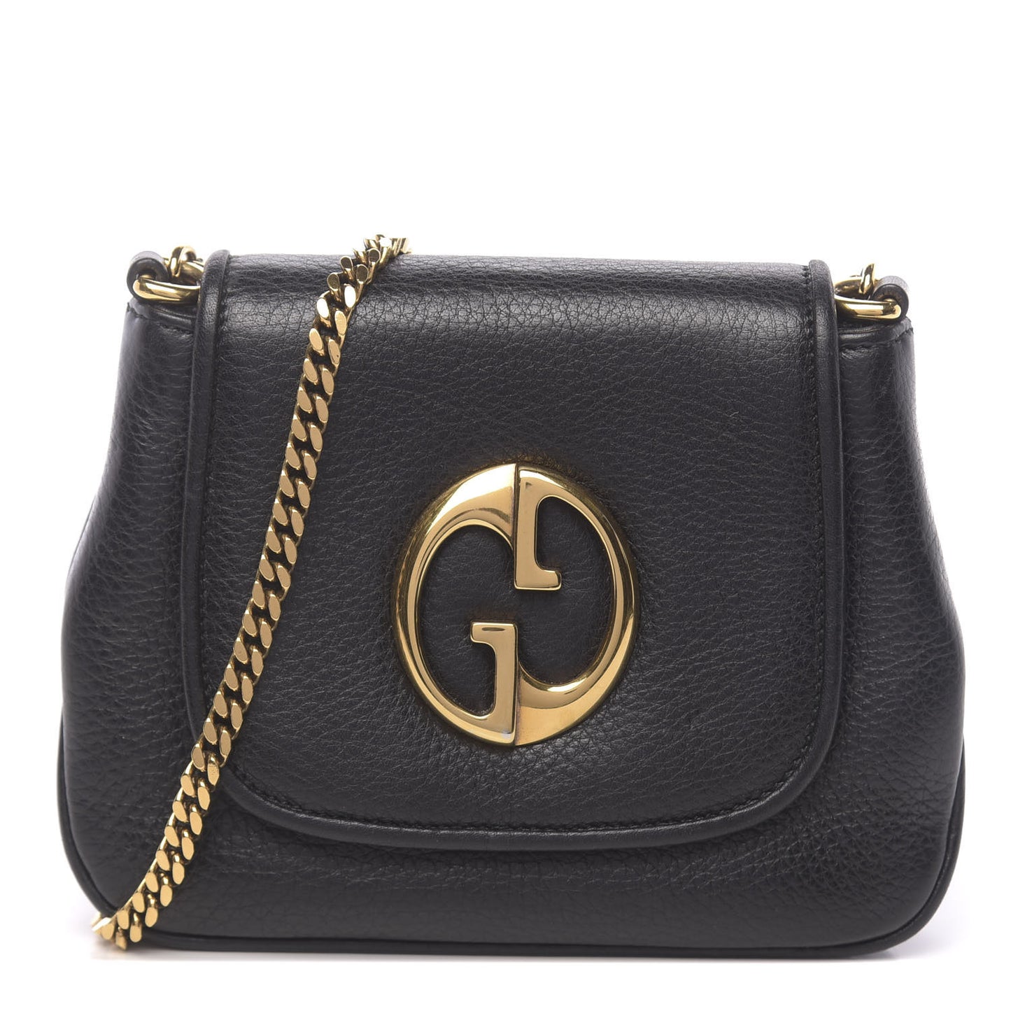Pebbled Calfskin Small 1973 Chain Shoulder Bag Black