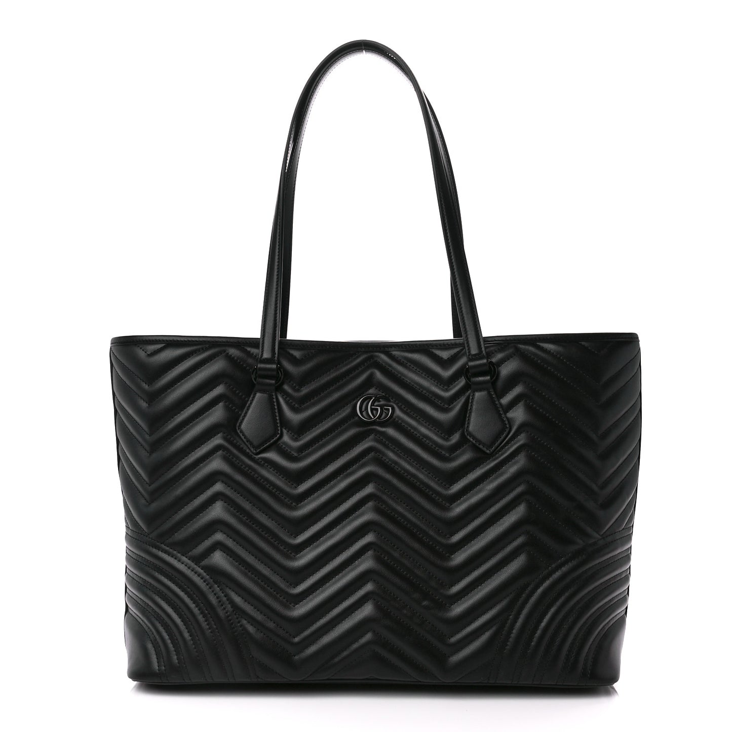 Calfskin Matelasse Monochrome Large GG Marmont Tote Bag Black