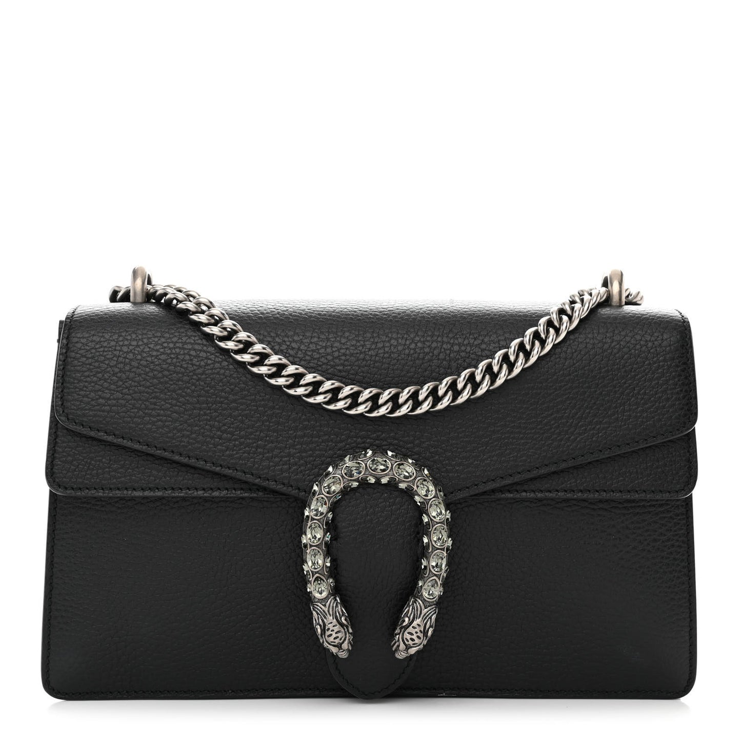 Pebbled Calfskin Small Dionysus Shoulder Bag Black