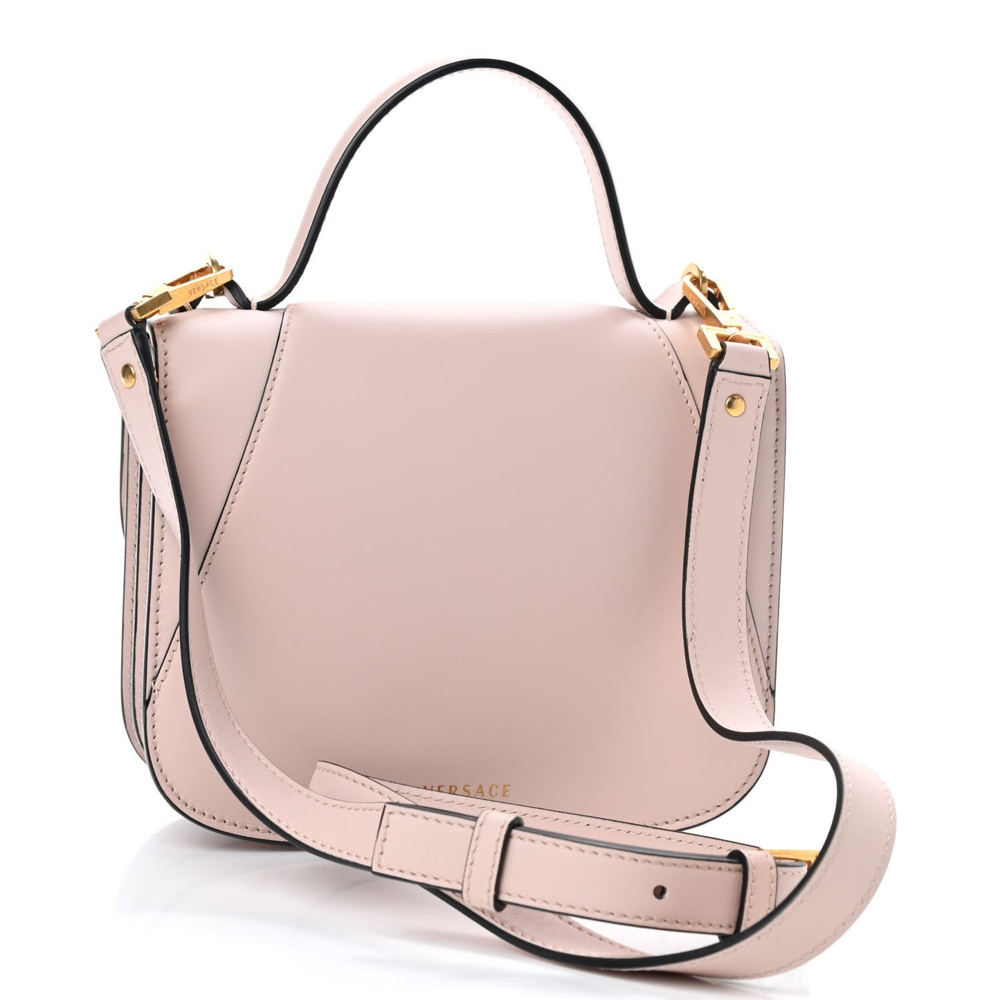 Vitello Barocco Virtus Top Handle Shoulder Bag Pink