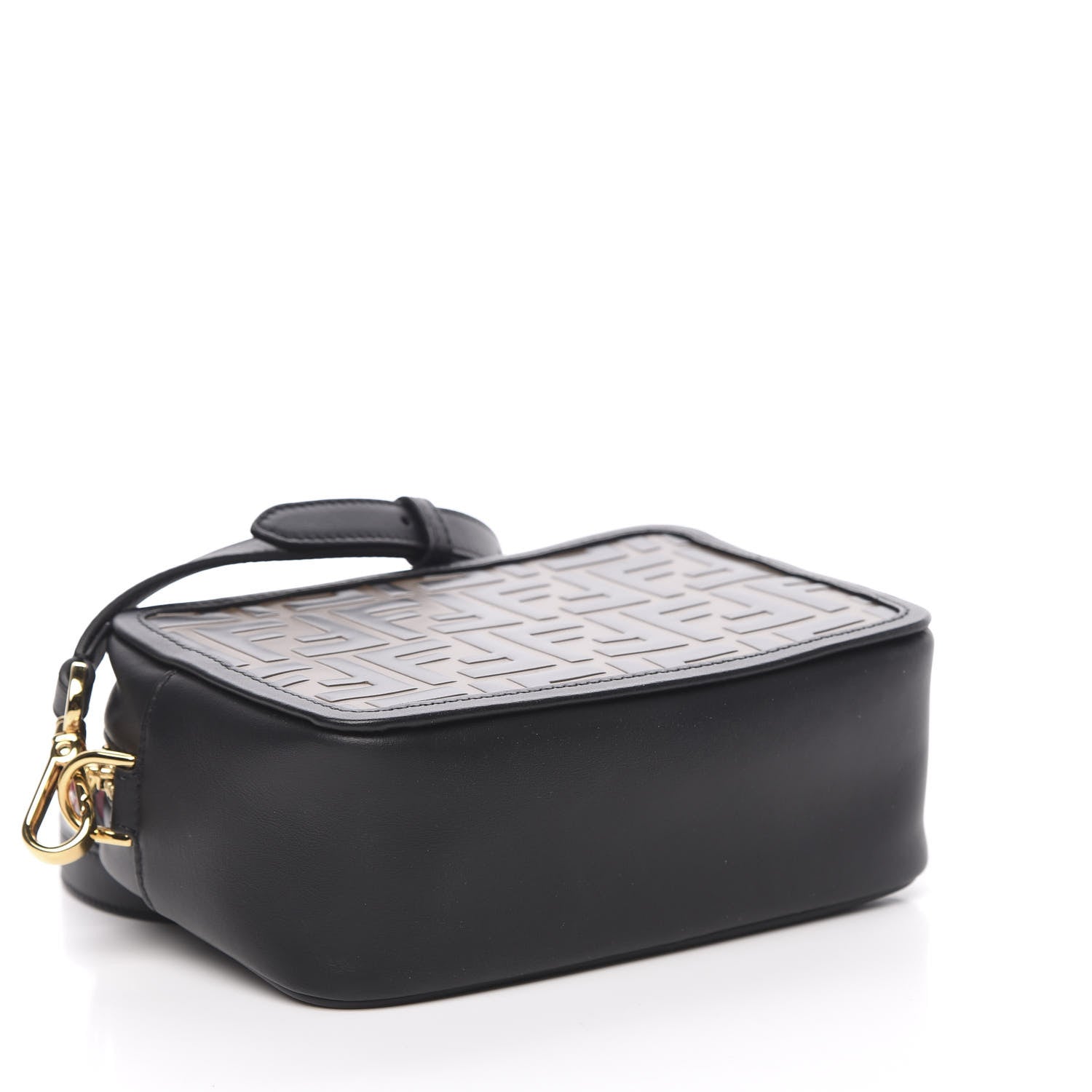 Fendi Vitello Century Bi-Color FF 1974 Embossed Mini Camera Case Maya Black 3 of 9