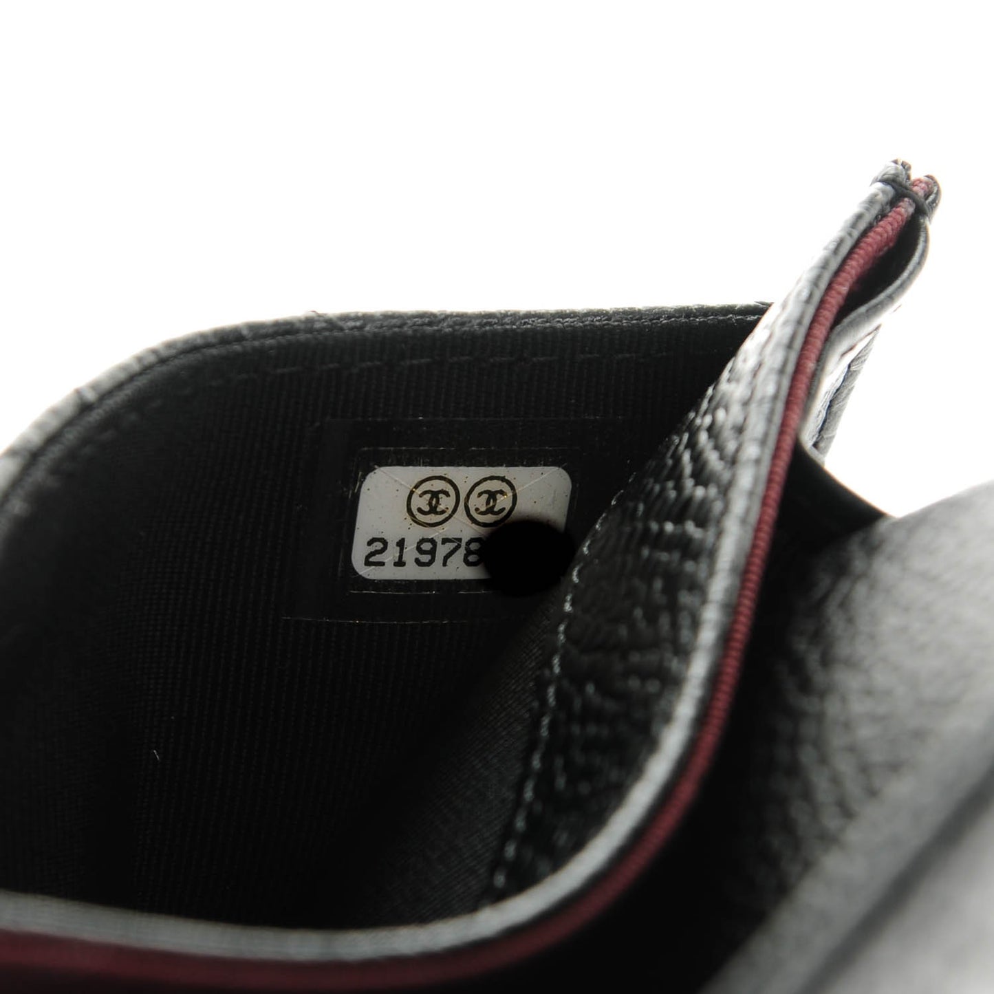 Caviar Quilted Flap Card Holder Black