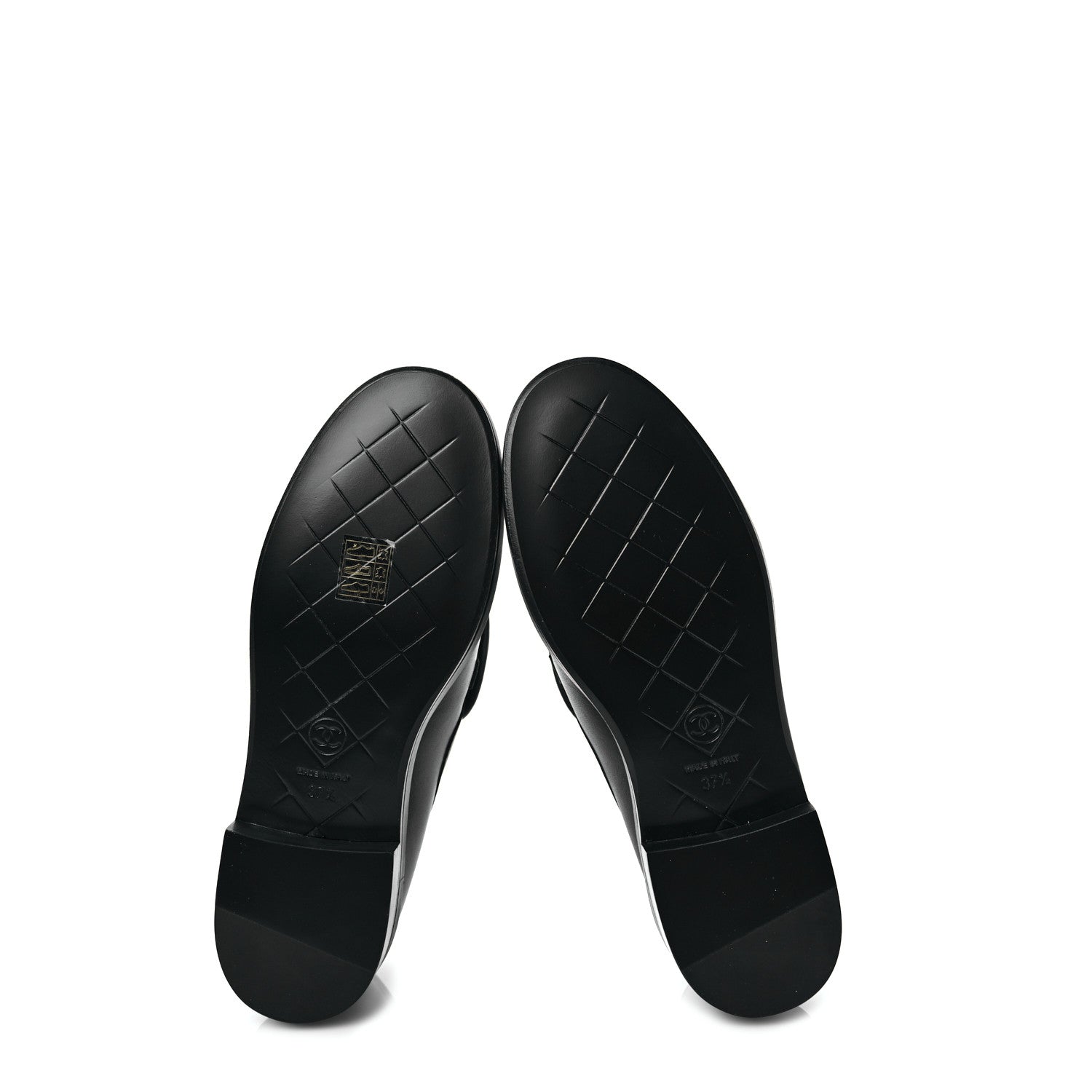 Chanel Lambskin Quilted CC Turnlock Loafers 37.5 Black 5 of 8