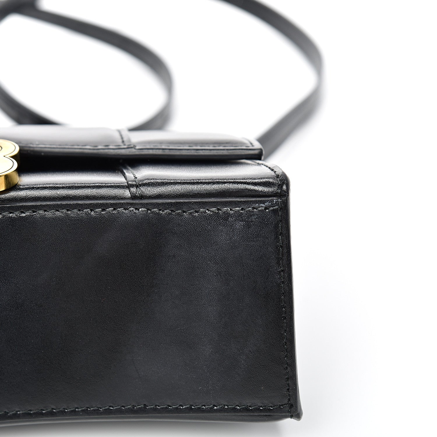 Balenciaga Shiny Box Calfskin Hourglass Top Handle Bag XS Black 13 of 14