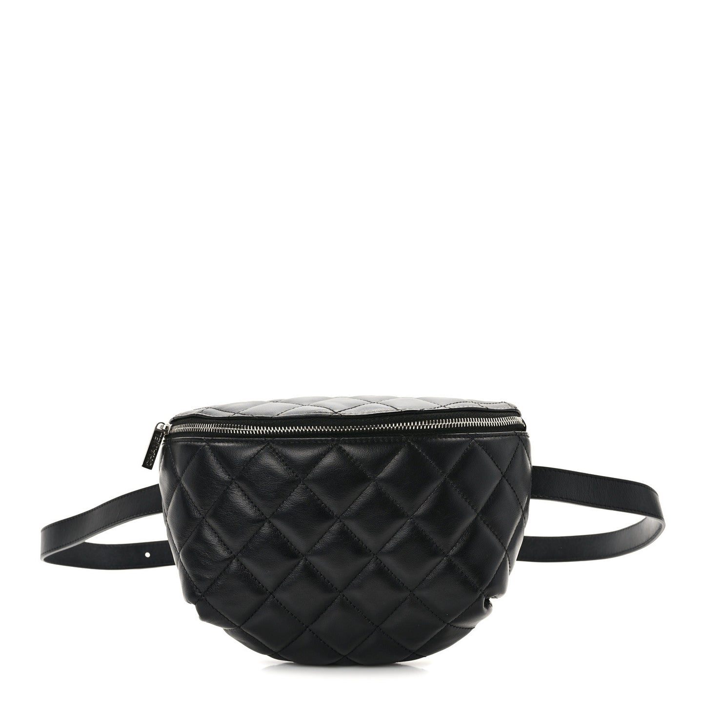 Calfskin Quilted Waist Belt Bag Black