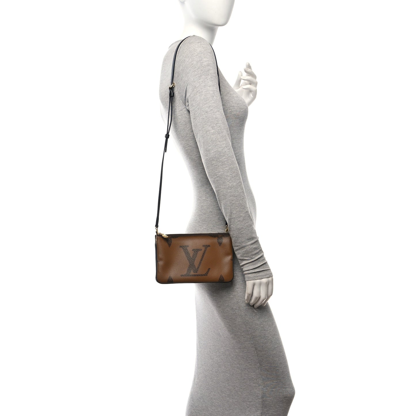 Reverse Monogram Giant Double Zip Pochette