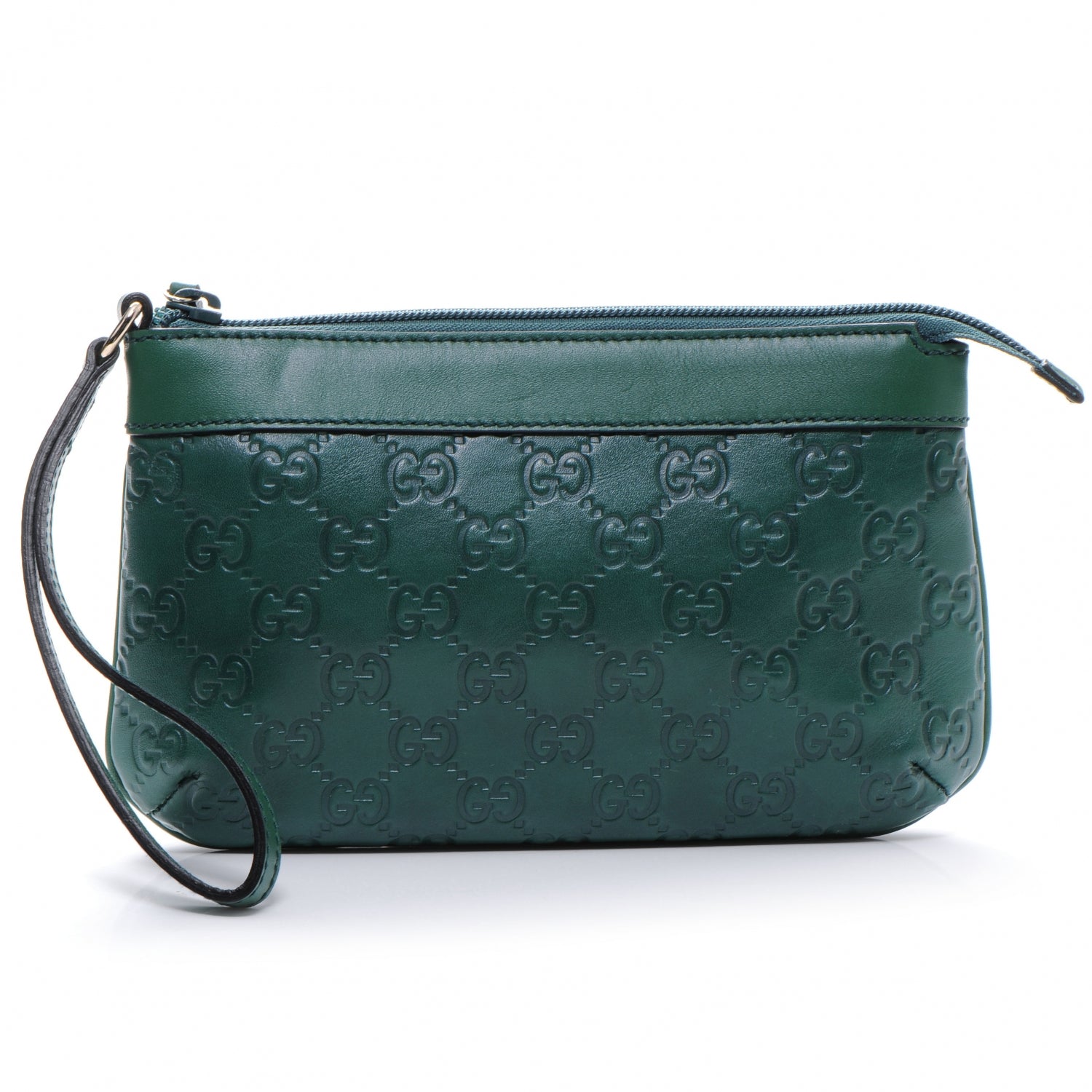 Gucci Guccissima Wristlet Green 1 of 7