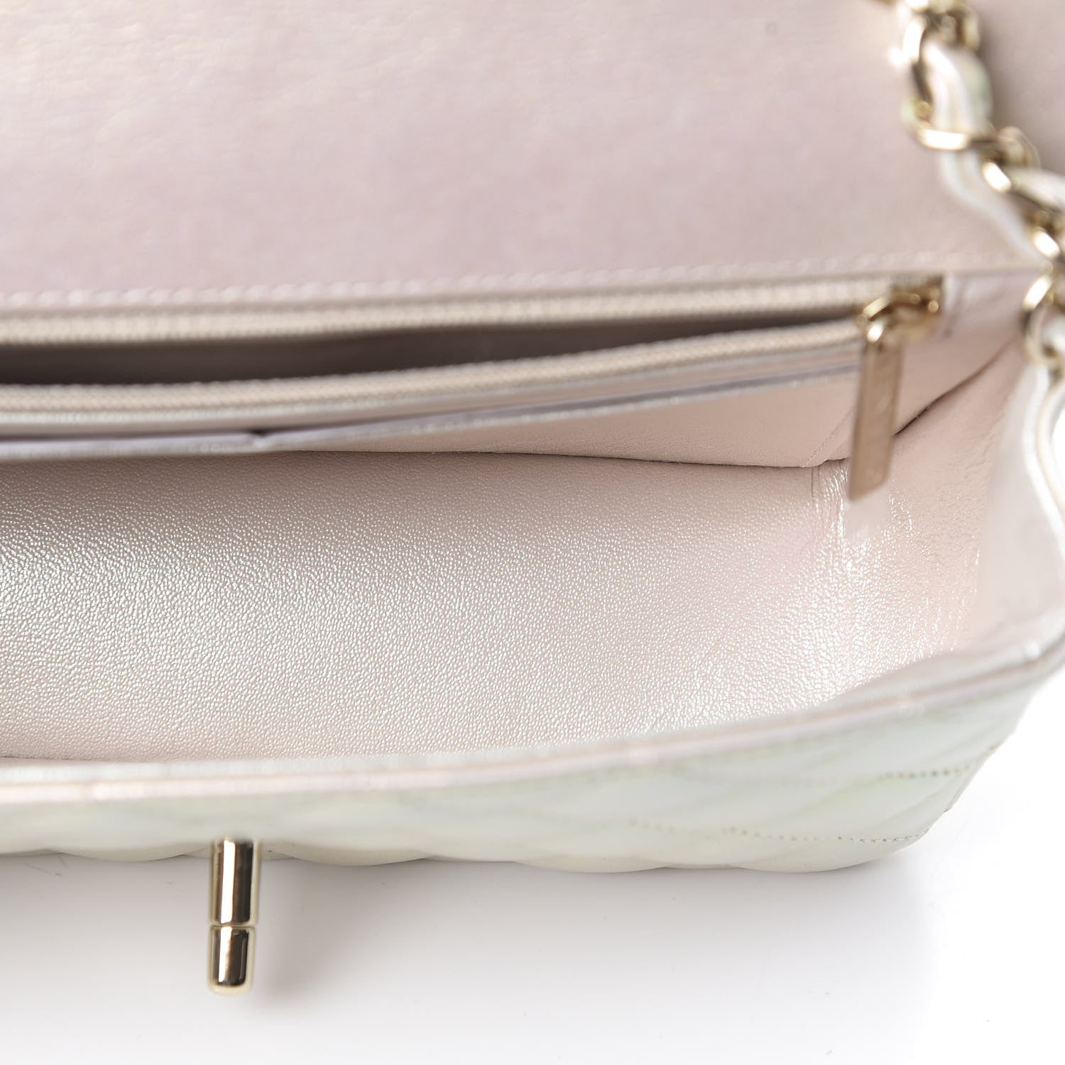Chanel Iridescent Lambskin Quilted Mini Rectangular Flap Ivory 5 of 11