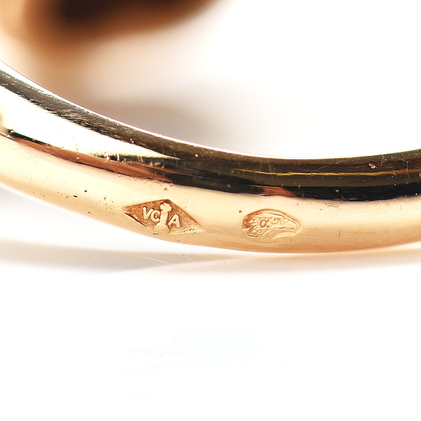 18K Yellow Gold Diamond Exotic Wood Nerval Ring 54 6.75