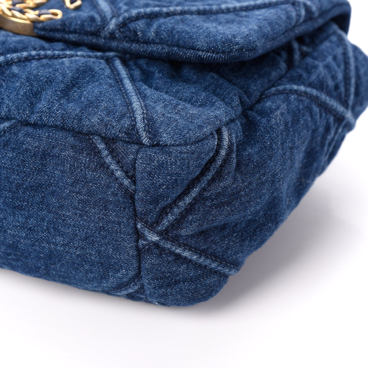 Denim Quilted Medium Chanel 19 Flap Blue