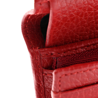 Gucci Pebbled Calfskin GG Marmont Card Case Hibiscus Red 12 of 15