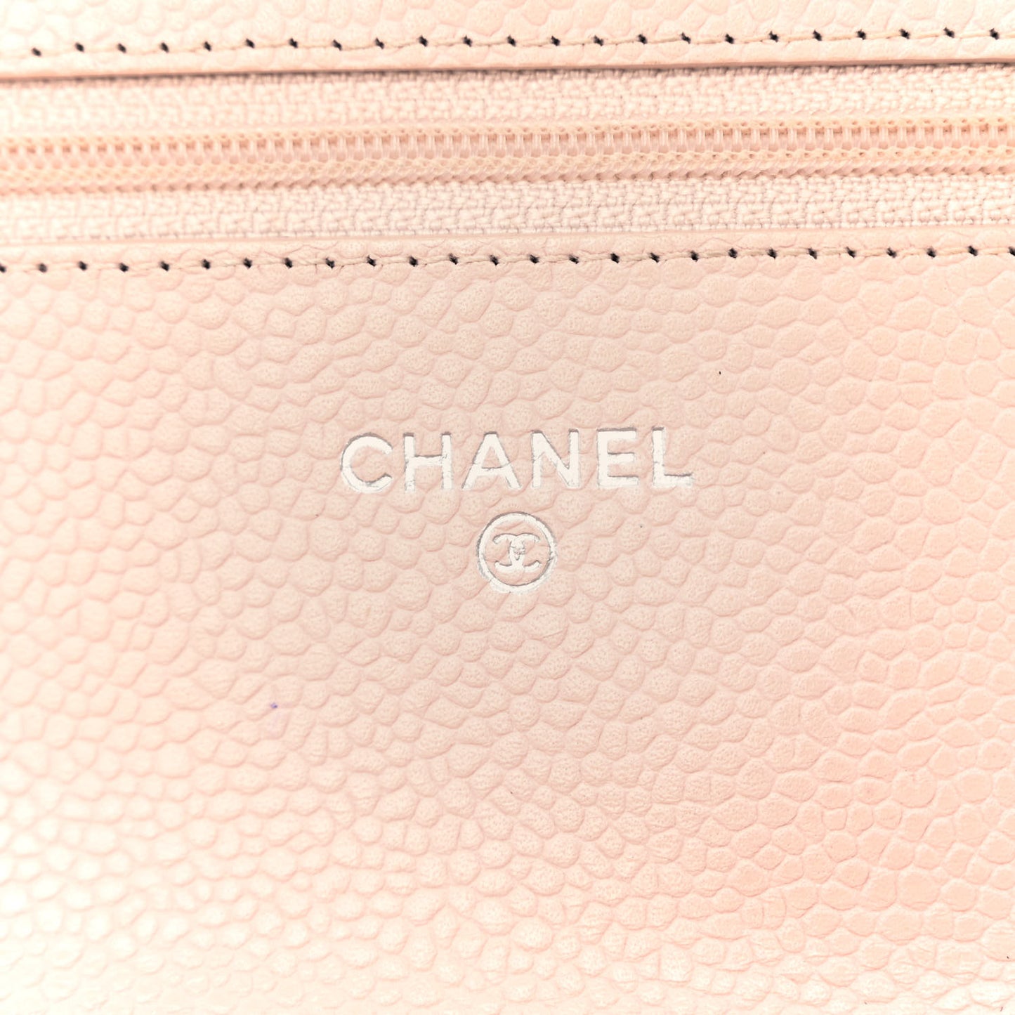 Caviar Quilted Wallet On Chain WOC Light Pink