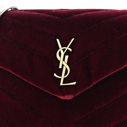Saint Laurent Velvet Y Quilted Monogram Toy Loulou Crossbody Bag French Burgundy 8 of 10