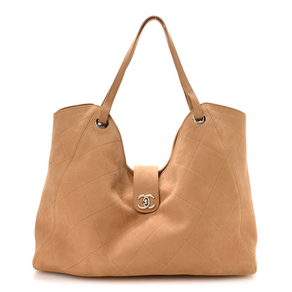Chanel Grained Nubuck Calfskin Quilted Maxi Shopping Bag Beige 1 of 11