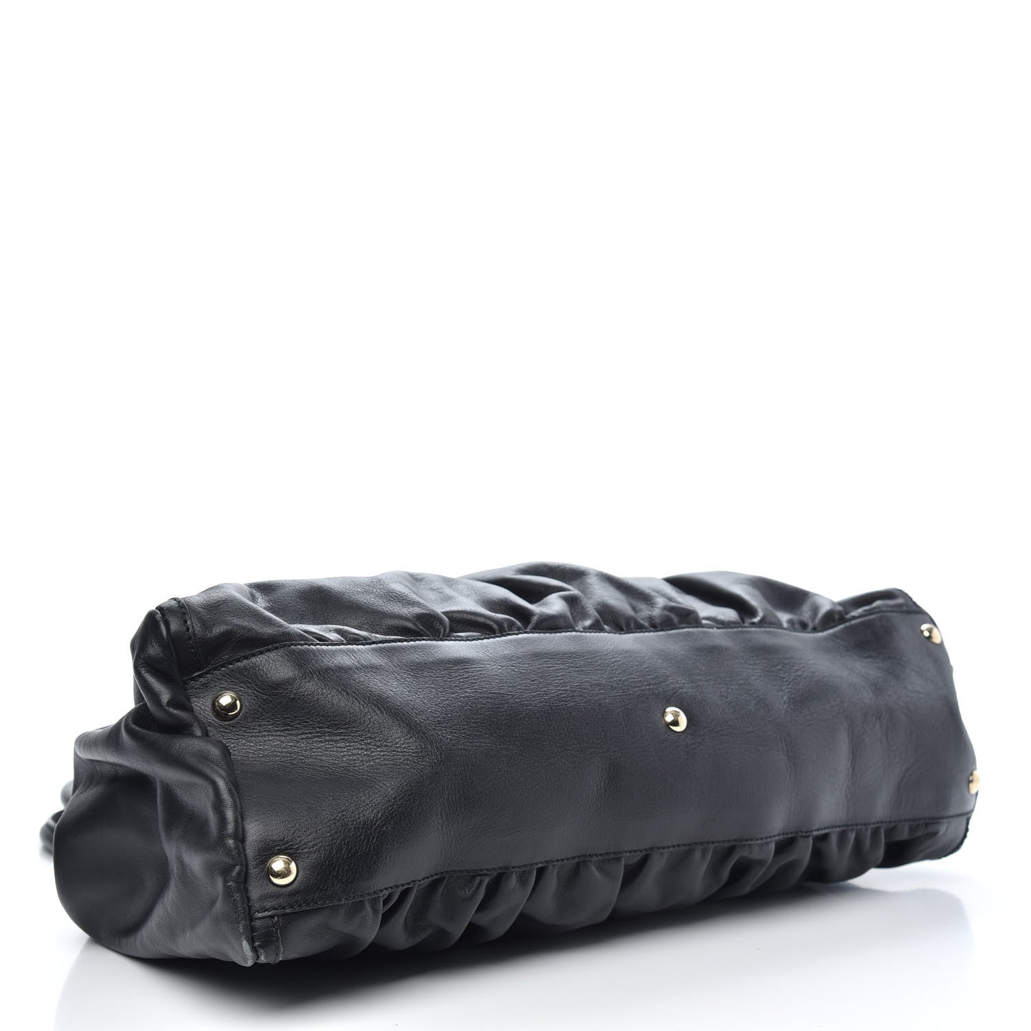 Gucci Calfskin Large D Gold Ring Shoulder Bag Black 4 of 11