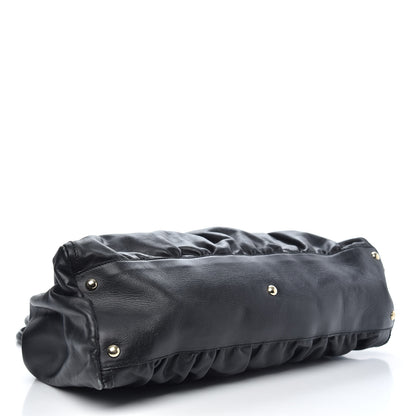 Gucci Calfskin Large D Gold Ring Shoulder Bag Black 4 of 11