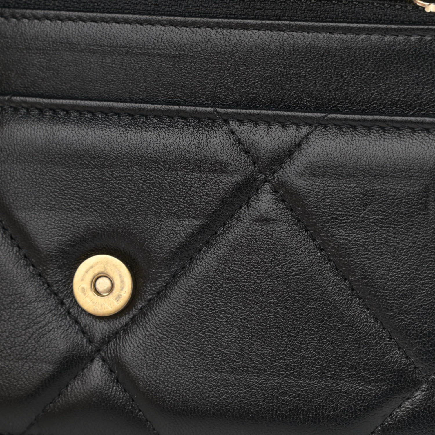 Chanel Lambskin Quilted Chanel 19 Wallet On Chain WOC Black 16 of 17