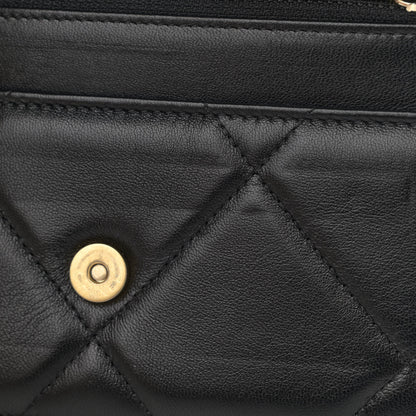 Chanel Lambskin Quilted Chanel 19 Wallet On Chain WOC Black 16 of 17