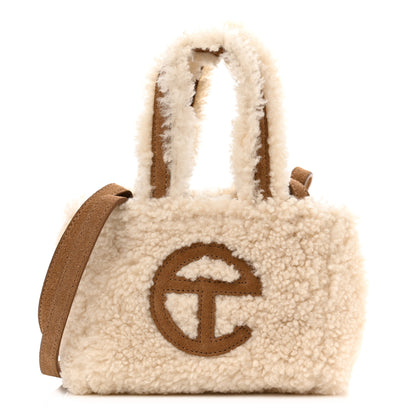 Telfar X UGG Suede Shearling Reverse Small Shopping Bag Natural 1 of 11