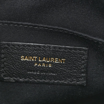 Saint Laurent Grain De Poudre Matelasse Chevron Quilted Round Vinyle Camera Bag White 6 of 9