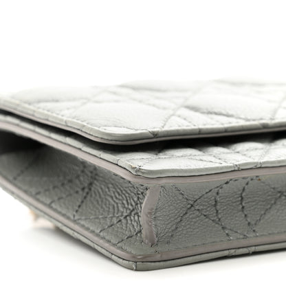 Christian Dior Supple Calfskin Caro Pouch with Chain Cloud Blue 8 of 11